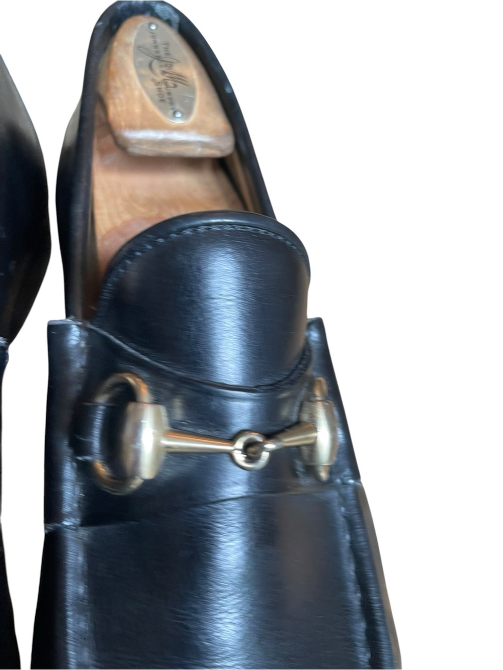 GUCCI Horsebit Vintage TOM FORD ERA Black Loafers Leather Gold Men's  8 Classic - Picture 10 of 16